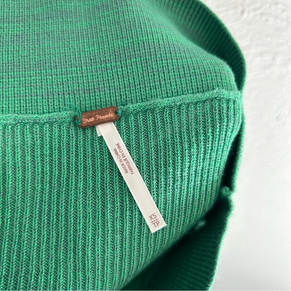 Free People Golden Hour Knit Midi Skirt Green Sz XS - Picture 4 of 5